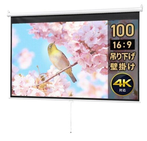 100インチ　スクリーン(16:9) 吊り下げ　壁掛け