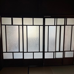 7アンティーク建具　ガラス戸　4枚　昭和レトロ