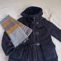 ショート丈ダッフルコート&ストール　セット