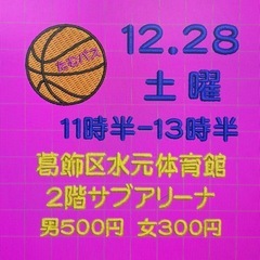 12/28土曜11:30-13:30葛飾水元体育館