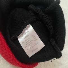 美品　ミッキーマウス ニット帽 50〜52センチ　かけ紐付　ふさふさ　ミッキーんの画像