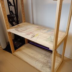 棚　２段　無垢材　DIYベースや薪にの画像