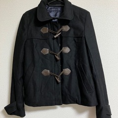 レディース　黒ダッフルコート　サイズＭの画像
