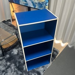 3段ボックス　ブルー【収納付属品あり】の画像