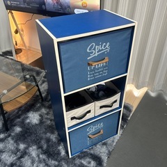 3段ボックス　ブルー【収納付属品あり】の画像
