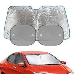 【店頭引き取り限定】車用 サンシェード フロント用 1枚 + サイド用 2枚 3点 セット 86cm x 162cmの画像
