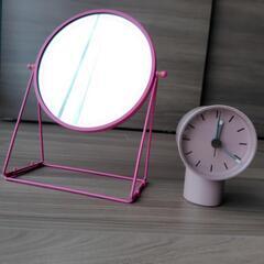IKEA　卓上鏡と目覚し時計