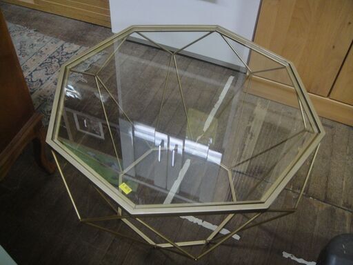 八角形ガラステーブル ローテーブル 座卓 8角形