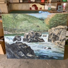 大型 F50号 使用済み油彩キャンバスの画像