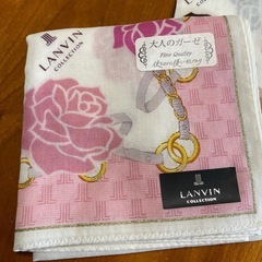 【値下げしました‼️】新品 LANVIN/ランバン 大人のガーゼハンカチ（2枚セット）の画像