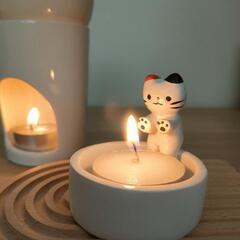 新品 猫のキャンドルホルダー 癒やし