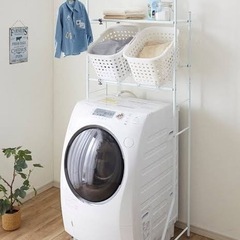 （新品・組み立て済み）洗濯ラック　カゴ付き