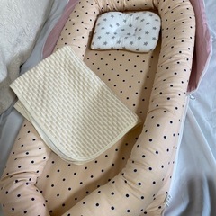 ベッドインベッド　ピンクドット　折りたたみ&カバー洗濯可