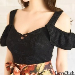 未使用 キャバドレス LoveRich 花柄レース ワンピース  の画像