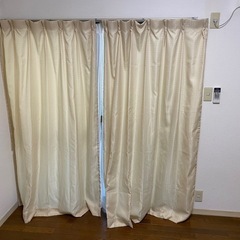 アイリスプラザ(IRIS PLAZA) すぐ使えるカーテン4枚セット 幅100cm×丈178cm レースカーテン付き 丸洗いOK ほどよい透け感(非遮光) アジャスターフック・タッセル付き 7点セット アイボリーの画像