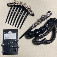 ヘアクリップ　ヘアコーム　ヘアピン　バナナクリップ　5点セット　...