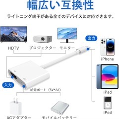 iphone hdmi 変換ケーブル lightning HDMI アダプタの画像