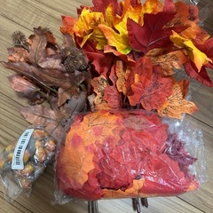 造花/秋の紅葉/落ち葉、どんぐりセット