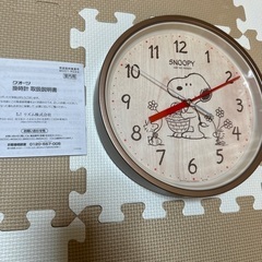リズム(RHYTHM) スヌーピー 掛け時計 木目調　【定価】4,948円の画像