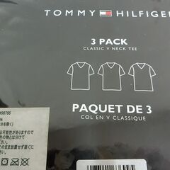 Tommy Hilfiger  メンズ インナー 半袖 3枚セット【98766】ブラック・グレー・ホワイト 綿100％の画像