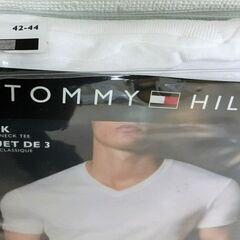 Tommy Hilfiger  メンズ インナー 半袖 3枚セット【98766】ブラック・グレー・ホワイト 綿100％の画像