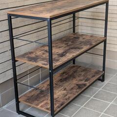 ニトリ 収納シェルフ☆オープンラック☆幅100cm ヴィンテージテイスト カウンター 中古家具 棚の画像