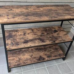 ニトリ 収納シェルフ☆オープンラック☆幅100cm ヴィンテージテイスト カウンター 中古家具 棚の画像