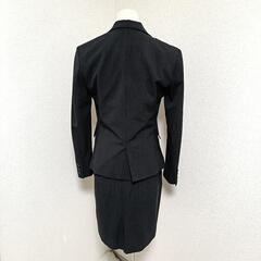 ジョージ 着回し力抜群スーツセットアップ シングルジャケット ストライプ 黒色 9 M レディースの画像