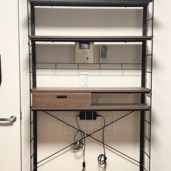 【お譲りします】突っ張り壁面収納Nポルダ(幅80cm ミドルブラウン)の画像
