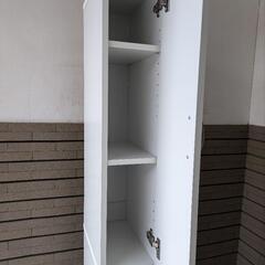隙間収納☆美品食器棚☆高さ180cm 収納中古家具 引出し ホワイトカラーの画像