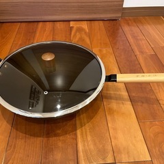 中華鍋　新品未使用　IH,ガス火対応　蓋付き