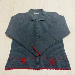 【美品】レディース女性用 トップス 上着 カーディガン リボン フリーサイズの画像