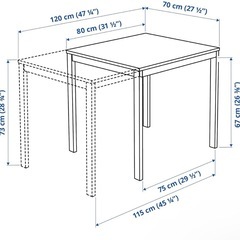 IKEAテーブルヴァングスタ 伸長式TB 80/120x70 ホワイト　の画像
