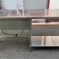 業務用 2槽シンク 混合水栓付き 幅1800×奥600×高850...