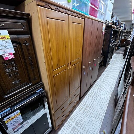 【引取限定】ニトリ ワードローブ ポッター2 80WR 衣類収納 パイン材