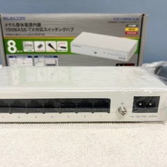 新品未使用品■ELECOM エレコム スイッチングハブ 100BASE-TX対応■8ポートハブ EHC-F08MN-HJW■マグネット付 SWITCHING HUB 100Mbpsの画像
