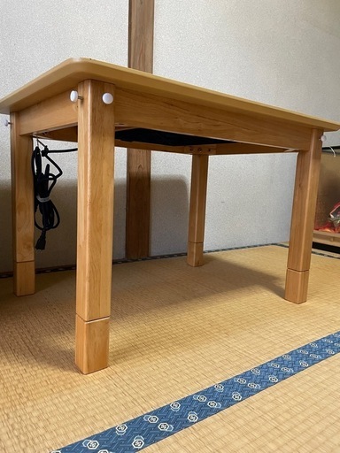 ★お値下げしました★DIYコタツヒーター付きテーブル★高さ調節3段階★80×60㎝