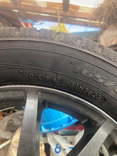 メタリックグレー　トーヨー　オブザーブ　ガリットGIZ 165/65R 15インチ　スタッドレスタイヤ&ホイールセット　4本