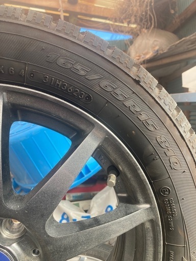 メタリックグレー　トーヨー　オブザーブ　ガリットGIZ 165/65R 15インチ　スタッドレスタイヤ&ホイールセット　4本