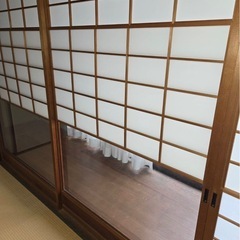 【取引中】　雪見障子　4枚セット アンティーク建具 摺り上げ障子戸 引き戸 の画像