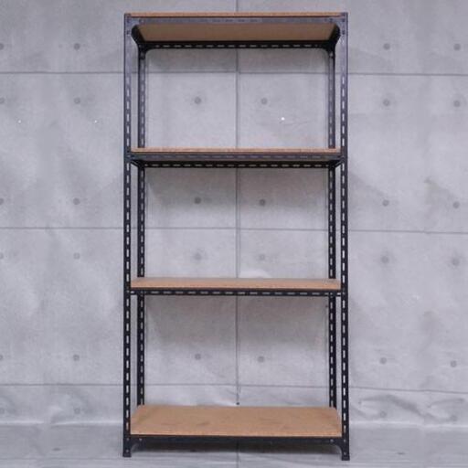スチールラック スチール棚 幅90×奥行45×高さ180cm 4段 ブラック