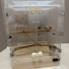 【一時停止中】鳥カゴ　アクリルケース(おもちゃ・エサ付き)