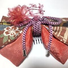 和装用髪飾り4点セット　リボン　かんざし　羽根　花　卒業式　成人式　着物用　振袖　袴の画像