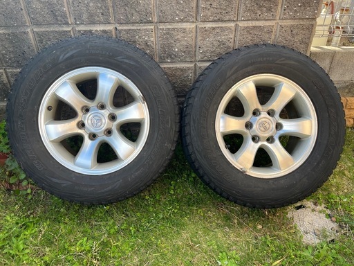 ランクルプラド純正アルミホイール スタッドレス ブリヂストン 265/65R17 キャップ付　4本　中古品