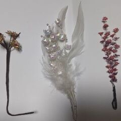 和装用髪飾り4点セット　リボン　かんざし　羽根　花　卒業式　成人式　着物用　振袖　袴の画像