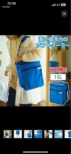 【新品未使用】サーモス 保冷バッグ 大容量 15L thermos ソフトクーラー 小型 保冷剤ポケット付き 折り畳み コンパクト 肩掛け ショルダー お弁当 釣り