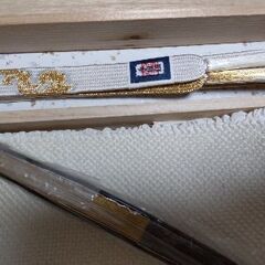 帯揚げ帯締めセット　扇子付き3点セット　着物　和装小物　白地の画像