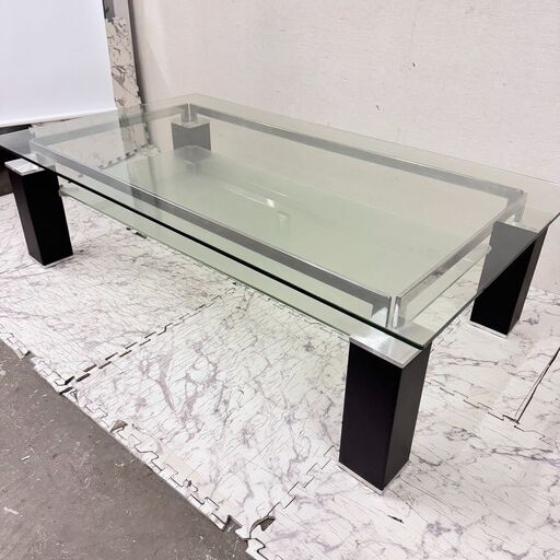 21096  ガラス天板ローテーブル　幅140 NITORI   ◆大阪市内・東大阪市他 6,000円以上ご購入で無料配達いたします！◆ ※京都・高槻・枚方方面◆神戸・西宮・尼崎方面◆生駒方面　それぞれ条件付き無料配送あり！