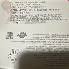12/29 ハピネッツ戦チケット 