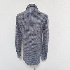 ポールスミス 美品 長袖シャツ チェック柄 胸ポケット グレー 綿混 日本製 M メンズの画像